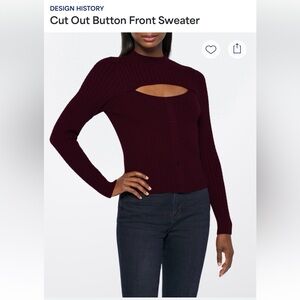 Cutout Button Front Sweater